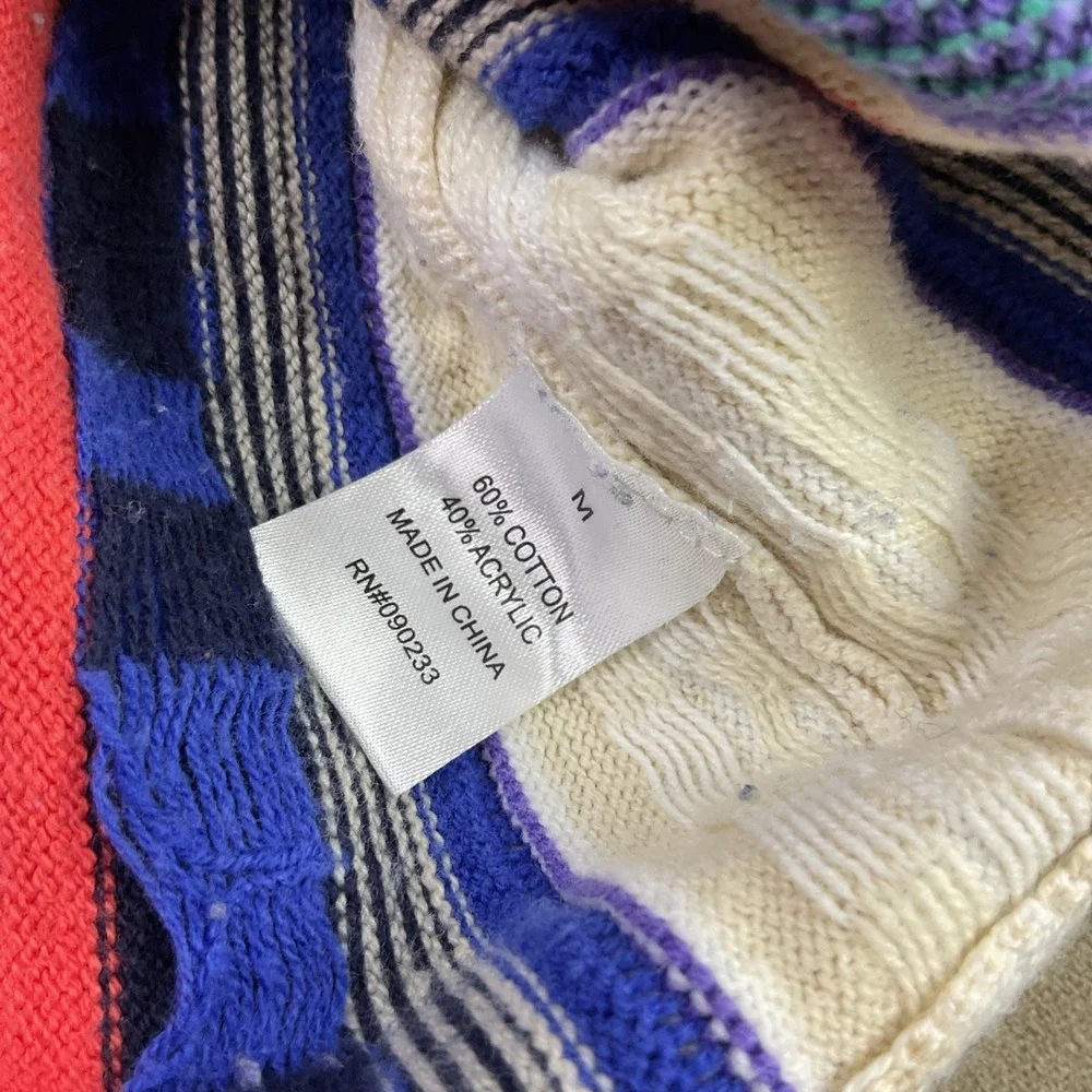 Pacsun Sweater Men Sz M Colorful Bright Coogi Style Retro Crewneck Pullover Knit